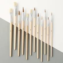 12 деревянных художественных красок наборы кистей+ деревянная палитра нейлоновые волосы акварельные акриловые краски кисти художественные принадлежности