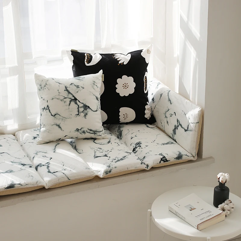 

Nordic white geometric pattern thicken tatami mat for balcony , cotton environmental small rug ,soft health nap carpet