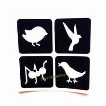 Маленькие Птицы трафареты для татуировок хной для аэрографа живопись для женщин Макияж инструменты водонепроницаемый хна татуировки шаблон паста