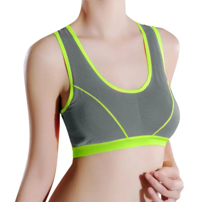 

ISHOWTIENDA Sports Bra Full Cup Breathable Top Shockproof Women Lady Sports Yoga Athletic Solid Wrap Chest Strap Vest Top Bra#y4