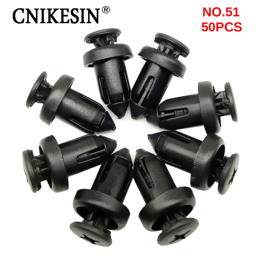 CNIKESIN 50PCS 9mm Auto Fastener Nylon Rivets Clips Widely Used Car 