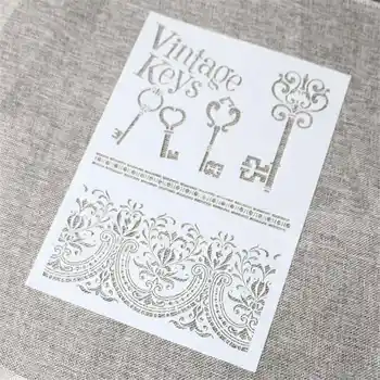 

Vintage Lace Frame Keys Craft Layering Stencils For Walls Painting Scrapbooking Stamping Stamp Album Decorative Embossing
