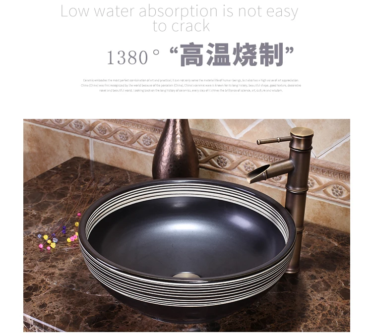 Bathroom Cloakroom Ceramic Counter Top Wash Basin Sink Washing basins wash art basin (6)