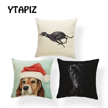 

Dynamic Dog Pillows 45X45cm Polyester Jumping Select Black Collar Run Pounce Throwing Creek Blue Decoration Sofa Cushion Case