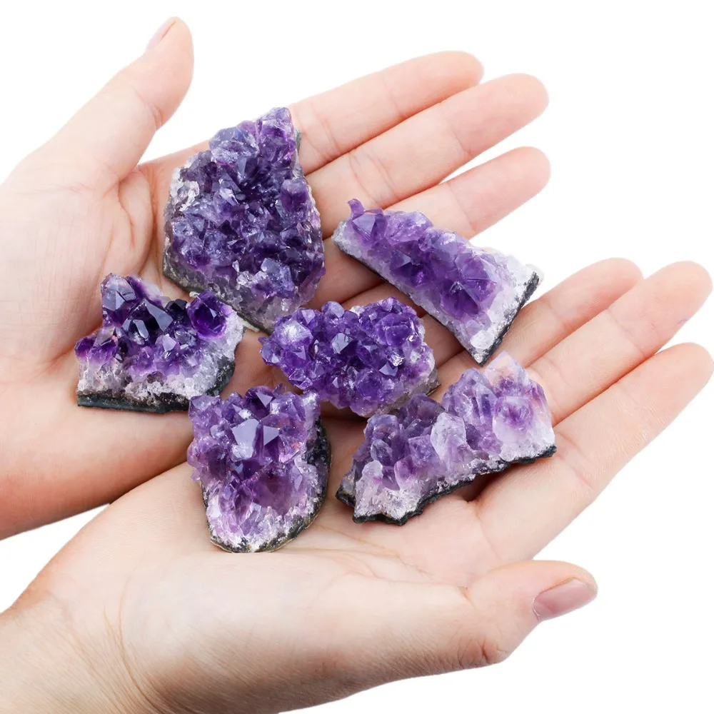 

SUNYIK 1Lot (230g) Natural Amethyst Quartz Crystal Cluster Geode Druzy Specimen for Reiki Crystal Healing