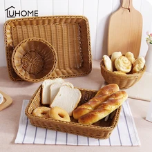3 размера прямоугольная круглая форма из ротанга ручная работа корзина для хранения хлеба еда корзина для фруктов для кухни столовая фруктовый магазин хлебобулочная