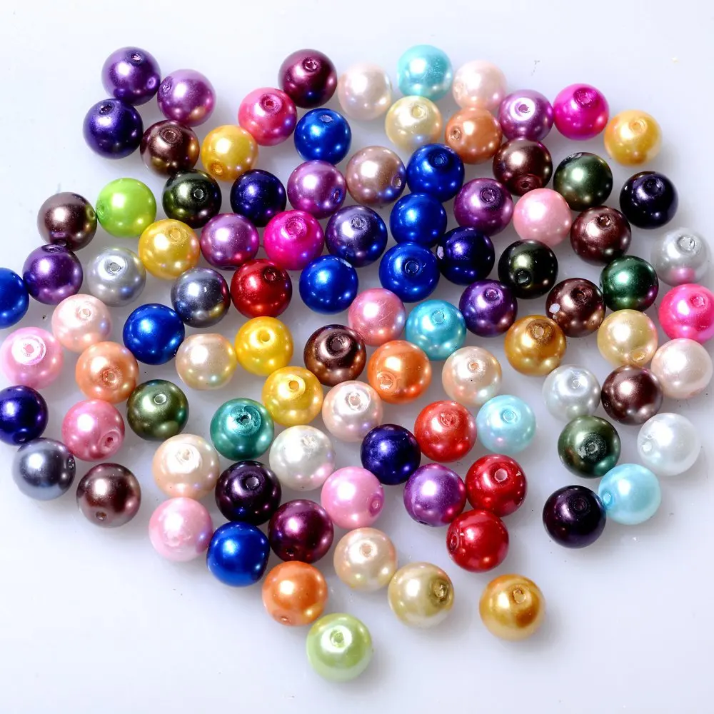

200Pcs Czech Tiny Satin Luster Glass Pearl Round Beads Beading Jewelry Making 4/6mm Jet Bracelets Anklets Necklace Making