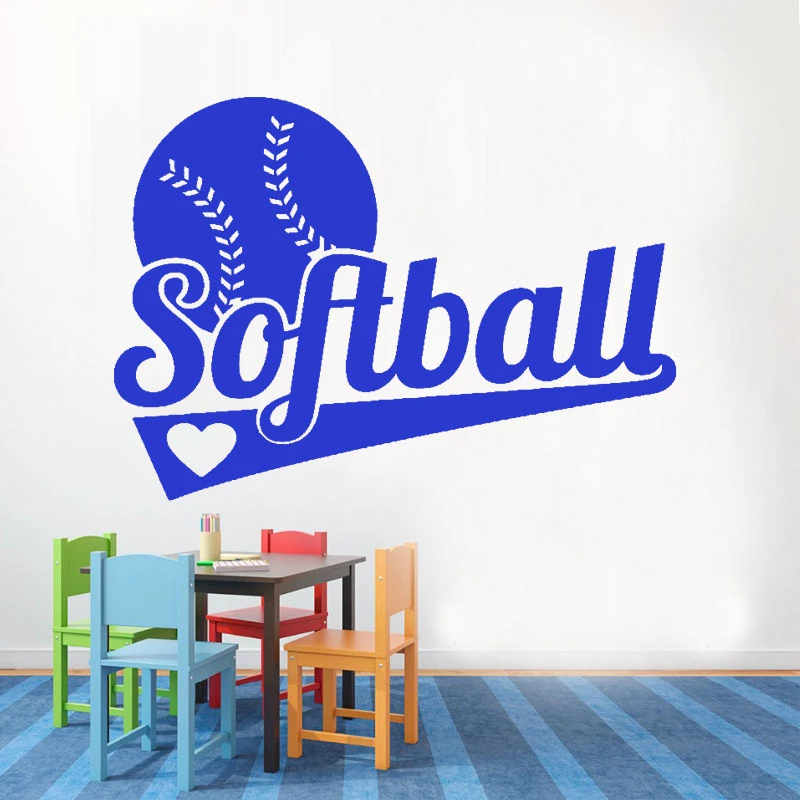 Diamond Level Brand Childrens Wall Stickers Softball Vinyl Kids