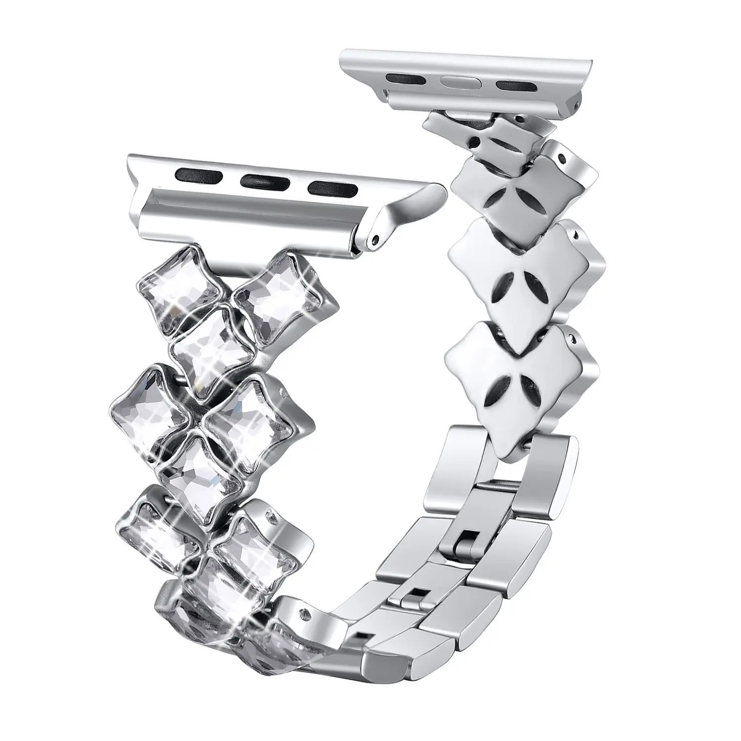 JANSIN для женщин ювелирные изделия полосы для мм Apple Watch группа 38 мм 42 40 мм 44 мм diamond нержавеющая сталь Ремешок iWatch браслет серии 4 3 2 1