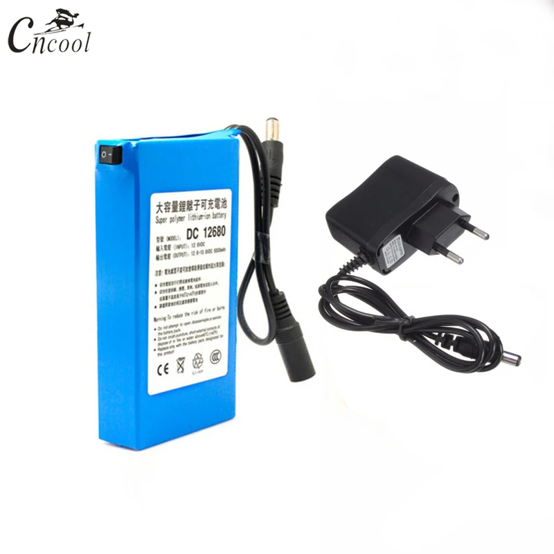 

Cncool DC 12V 6800mAh Rechargeable Battery DC 12V Lithium Li-ion Battery Pack US/EU Plug For Cameras camcorders Accumulator