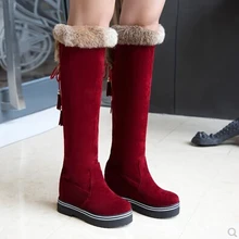 Женские сапоги; сезон весна-осень-зима; повседневные модные сапоги до колена на толстой подошве; зимние сапоги на плоской подошве