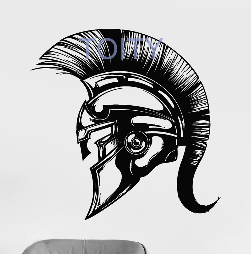 

Spartan Helmet Warrior Wall Sticker Ancient Greece Vinyl Decal Dorm Club Home Interior Decor Art Mural H57cm x W57cm