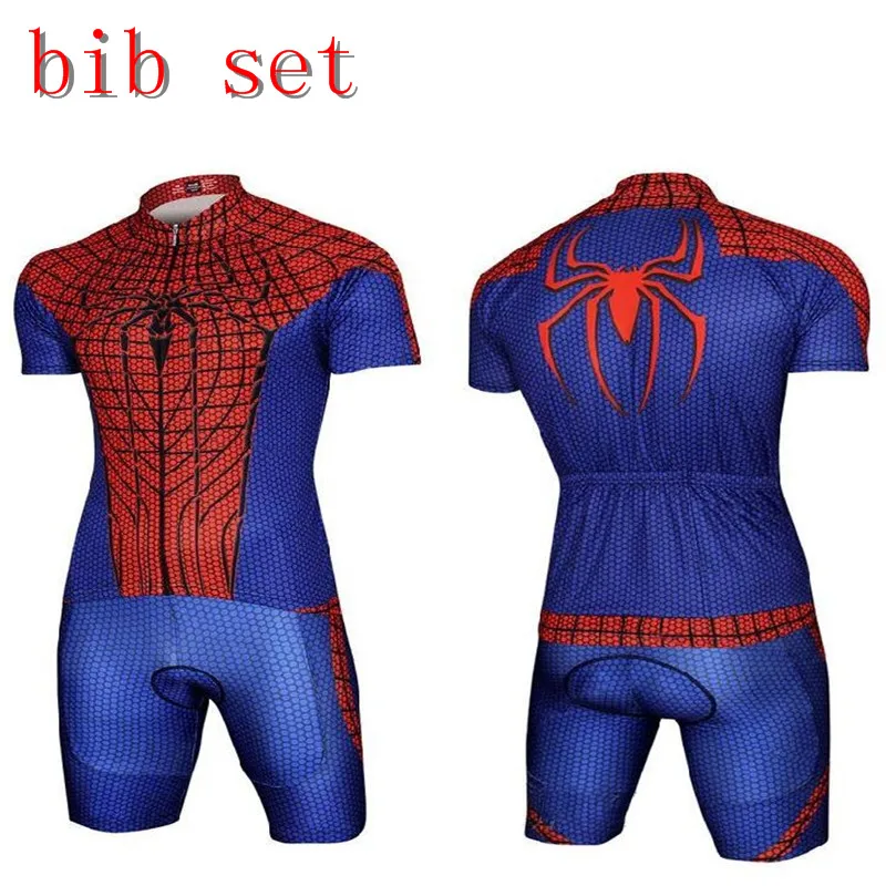 

Cool Superhero Cycling Wear Iron Man Batman Superman Captain America Spider-Man Cycling Jersey bike clothing cycling uniform set