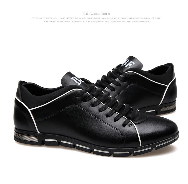 BIMUDUIYU Весна для мужчин повседневная обувь модные британский стиль кружево до обувь удобные кожаная обувь на микрофибре Спортивная