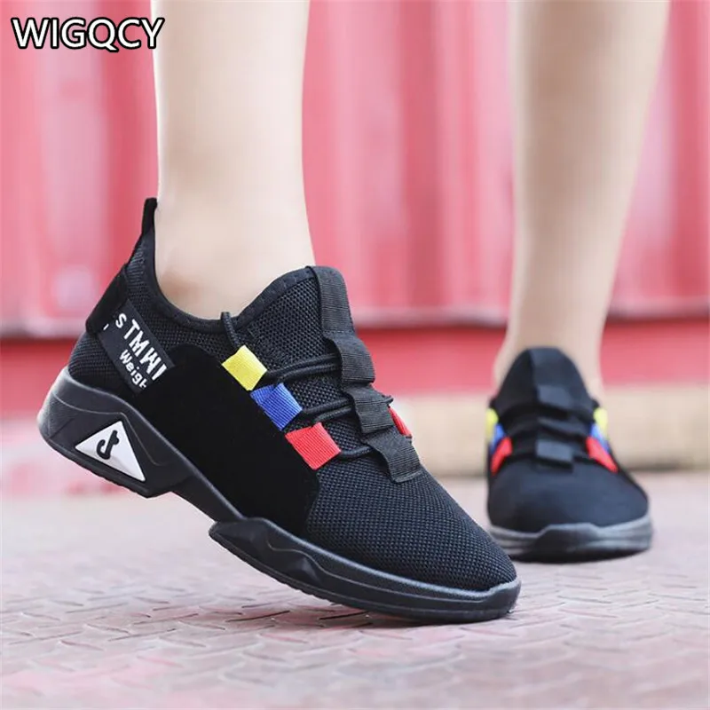 

WIGQCY 2019 Sports shoes women's spring flying woven mesh surface travel casual shoes wild Harajuku women's shoes sneakers x187