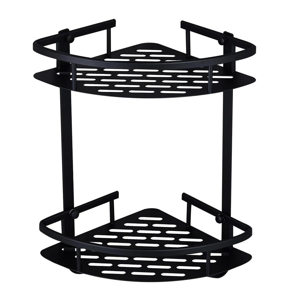 

Double Layer Bathroom Shelves Wall Triangular Basket Hanging Corner Rack for Shampoo Soap Storage Holder Racks