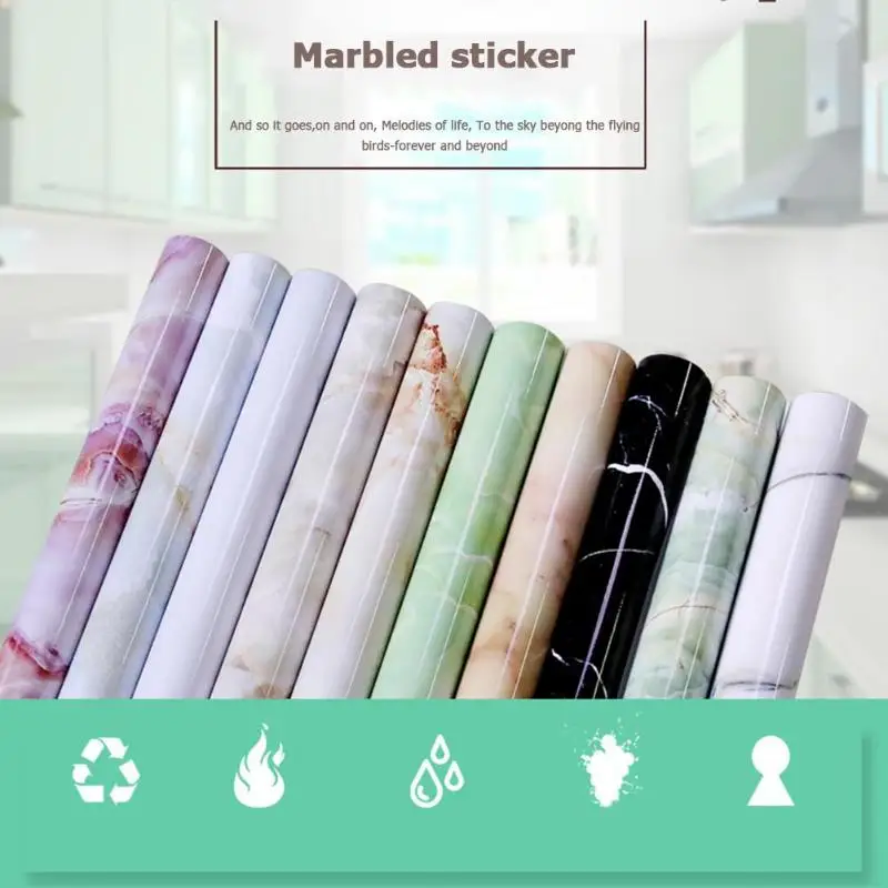 

3D Marble Self Adhesive Wall Stickers Waterproof Tile Decals wallpaper renovation of furniture Kitchen Floor Glass Window Decor