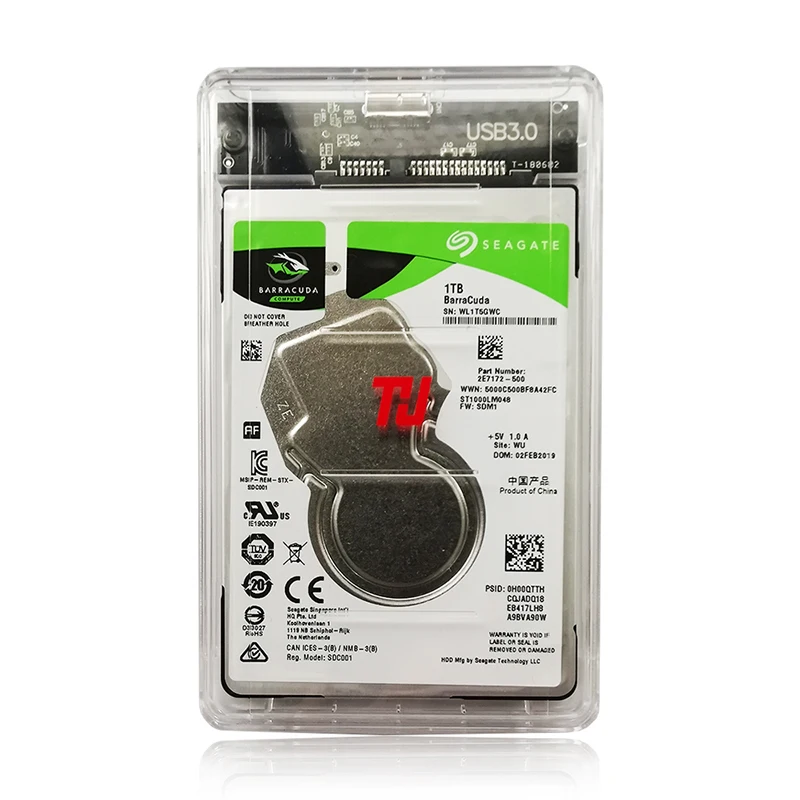 THU 2,5 дюймов 2139U3 прозрачный USB3.0 HDD Чехол Поддержка 2 ТБ корпус жесткого диска