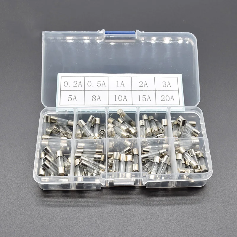 

100Pcs/Set 5x20mm Quick Blow Glass Tube Fuse Assorted Kits,Fast-blow Glass Fuses