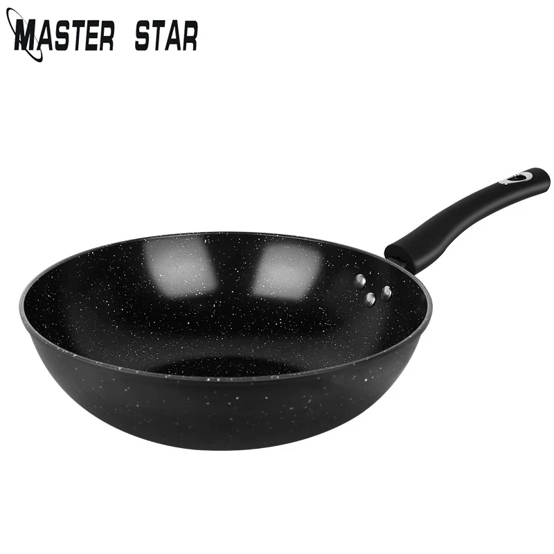 

Master Star Chinese Medical Stone Wok Non-stick General Use For Gas And Induction Cooker Wok Without Pot Cover