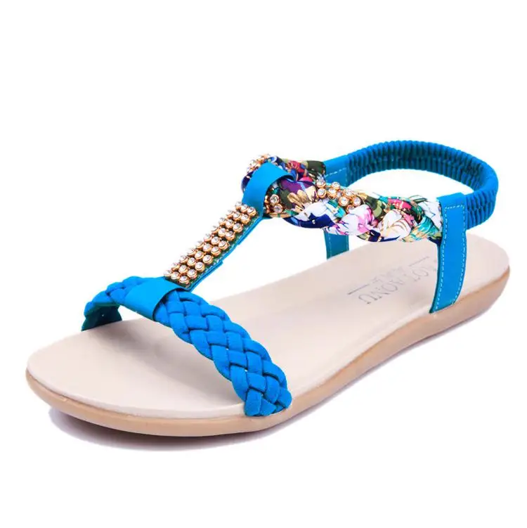 STAN SHARK/женские босоножки; Летняя женская обувь; пляжные сандалии; удобная женская летняя обувь; женская обувь на плоской подошве; Sandalias Mujer - Цвет: Синий