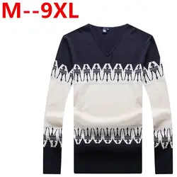 9XL 8XL 7XL 6XL Корейская версия новой моды Зимний пуловер Для мужчин v-образным вырезом вязаный свитер тенденция высокого качества и