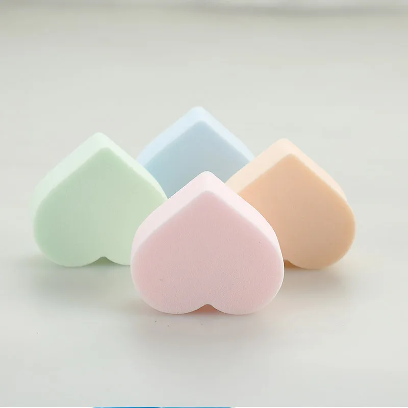 Новинка, 4 шт./партия, в форме сердца, карамельный цвет, мягкий волшебный коврик для очистки лица, косметический Мягкий очищающий губка для мытья инструменты для макияжа лица