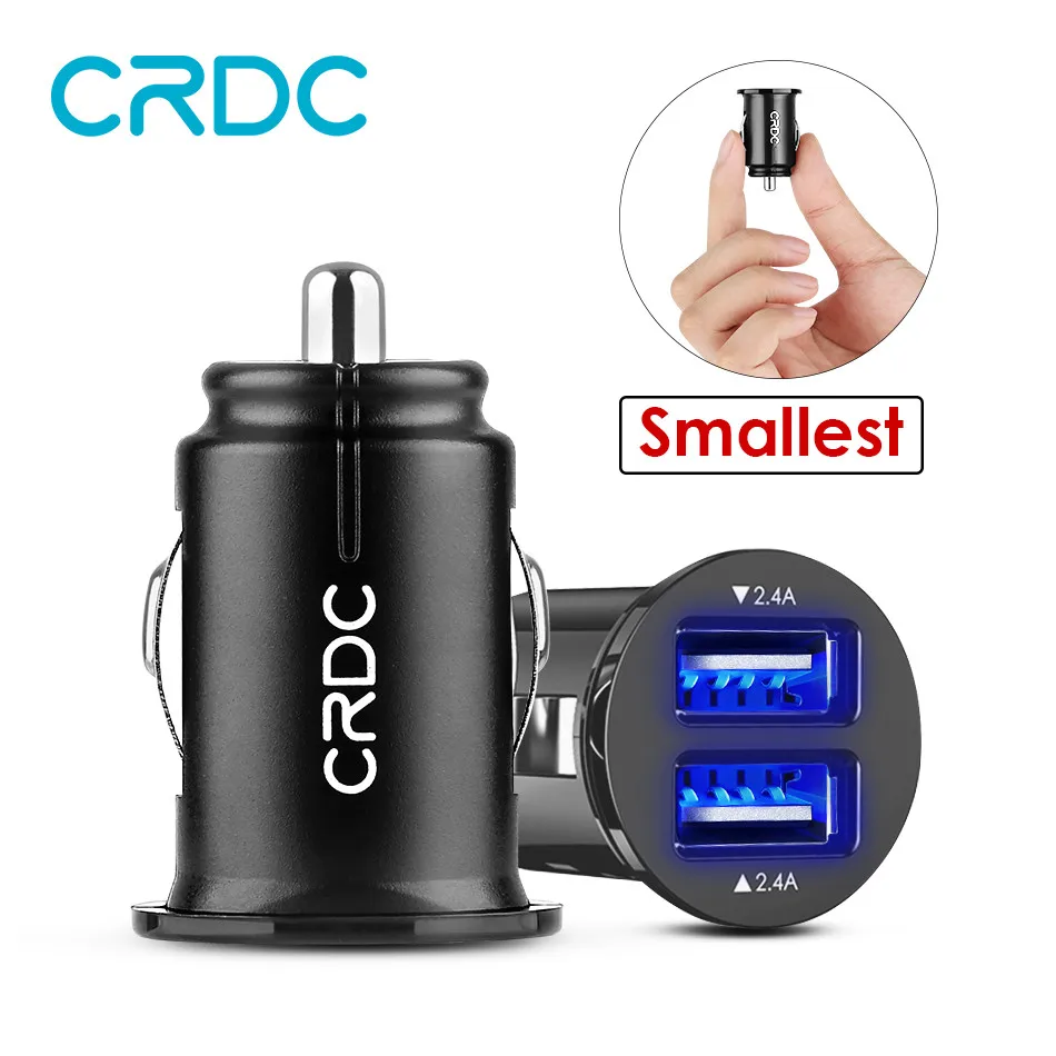 

CRDC Car Charger,4.8A/24W USB Phone Charger Dual Port Quick Charge Mini Car-Charger For Xiaomi iPhone 7 Samsung galaxy s8 s7 etc
