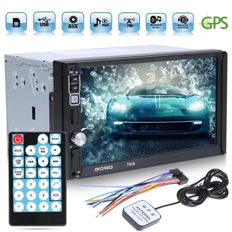

7in Touch Screen 2 Din GPS Navigator Bluetooth Car Vehicle MP5 Player Car Navigation FM Radio Autoradio with Map Remote Control