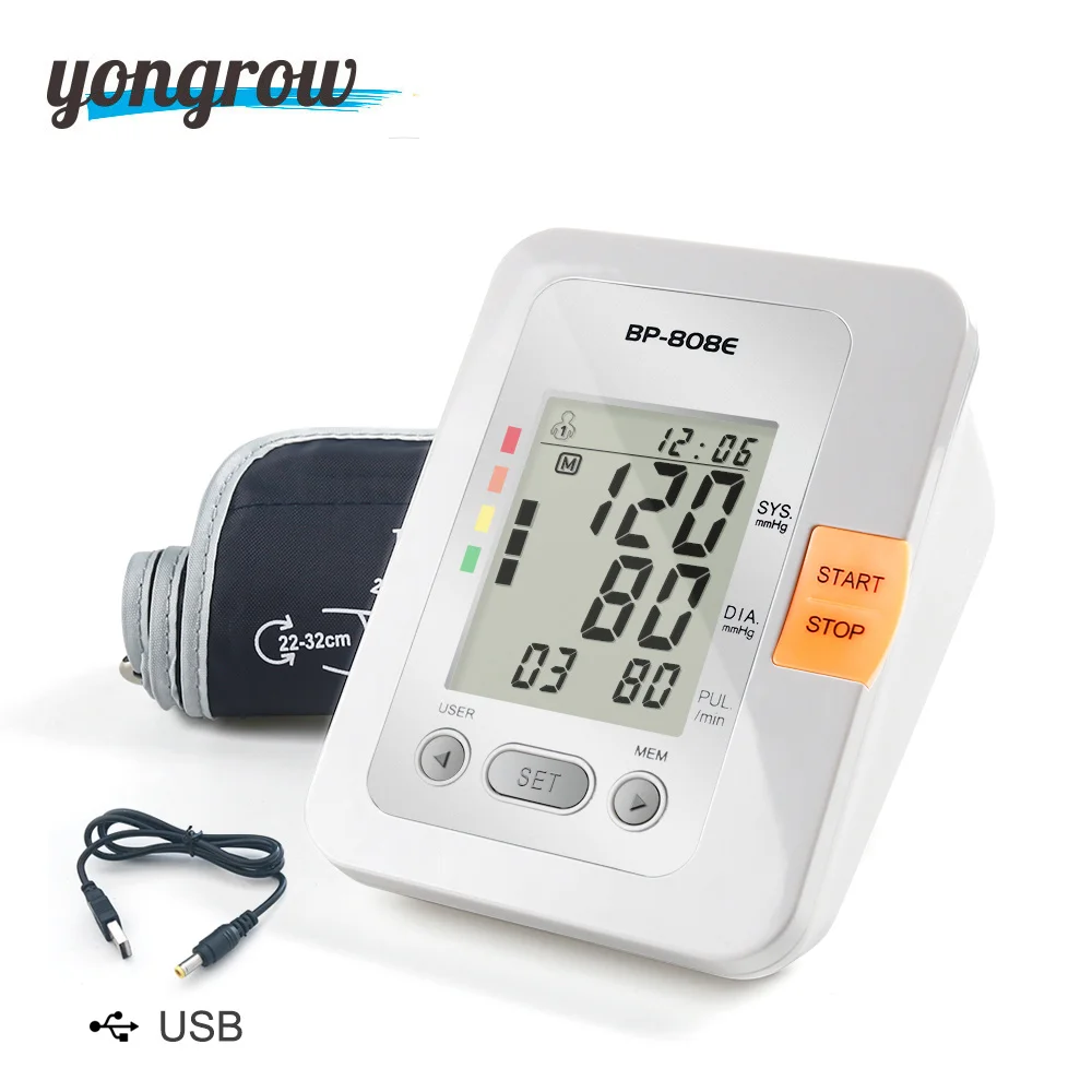 

Yongrow Digital Lcd Upper Arm Blood Pressure Monitor Sphygmomanometer Heart Beat Meter Machine Tonometer for Measuring