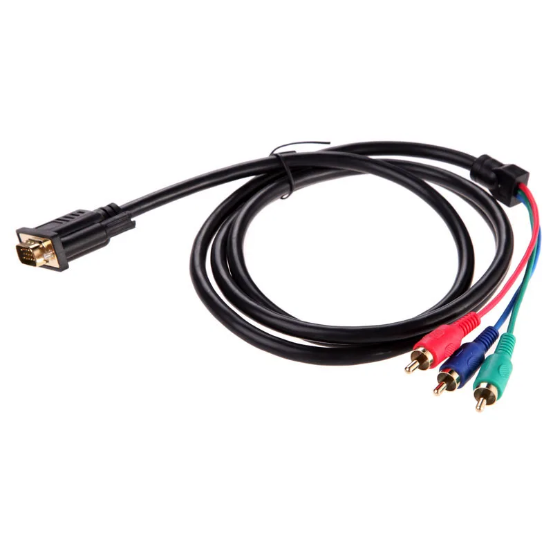 الاصدار أسود 1.5 متر 5ft vga إلى التلفزيون 3 rca مكون av كابل الصوت محول ل lcd العارض hdtv ، مشغلات dvd الاصدار أسود 1.5 متر 5ft vga إلى التلفزيون 3 rca مكون av كابل الصوت محول ل lcd العارض hdtv ، مشغلات dvd