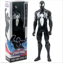 BIXE 30cm MARVEL Legends TITAN HERO Black Suit Spider-man PVC Action Figure Model Toy Collection