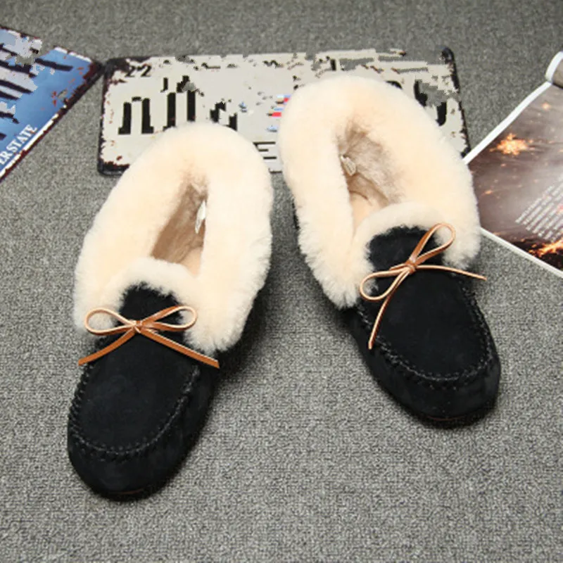 Стиль; женские зимние ботинки из натуральной кожи; шерсть высокого качества; зимние ботинки; Теплая обувь на меху; нескользящие ботильоны