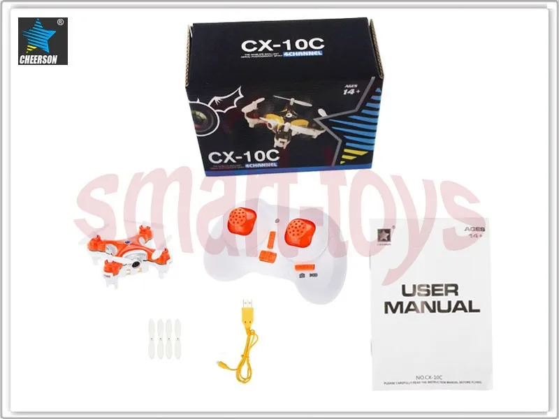 Cheerson CX-10C Mini Drone 2.4G 4CH 6 Axis RC Quadcopter with Camera RTF Nano Helicopter CX-10 Upgraded Version (5.1)