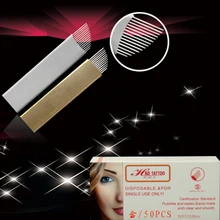 50 шт./пакет 14 Вышивка Крестом Иглы microblading для eyebrown постоянный Макияж Вышивка Крестом Иглы Диаметр 0.25 мм микро лезвий jm611d-x76 Иглы для татуажа