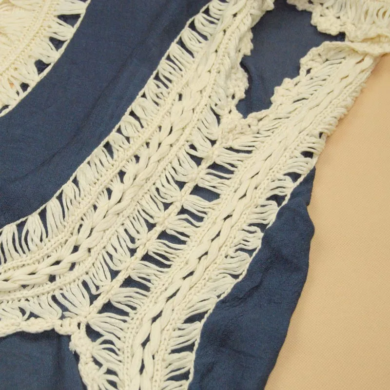 Lace Crochet Knitted Boho Shirt Lace Crochet Knitted Boho Shirt