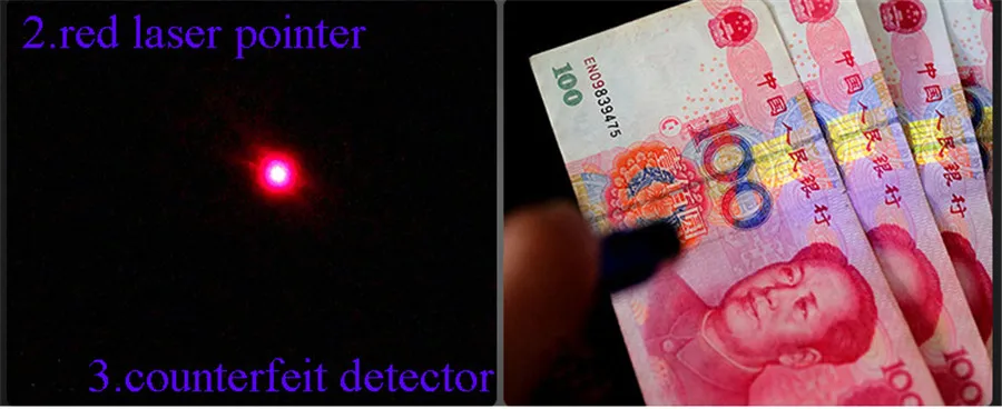 High Quality 304 Stainless Steel Multifunction Red Laser Pointer Mini LED Flashlight Counterfeit Detector 3 in 1 Lazer Sight Pen (3)