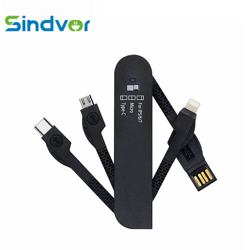 Sindvor 3 в 1 USB кабель Micro usb type C кабель освещения для iPhone XR X 8 4 samsung HUAWEI швейцарский армейский нож форма кабель зарядного устройства