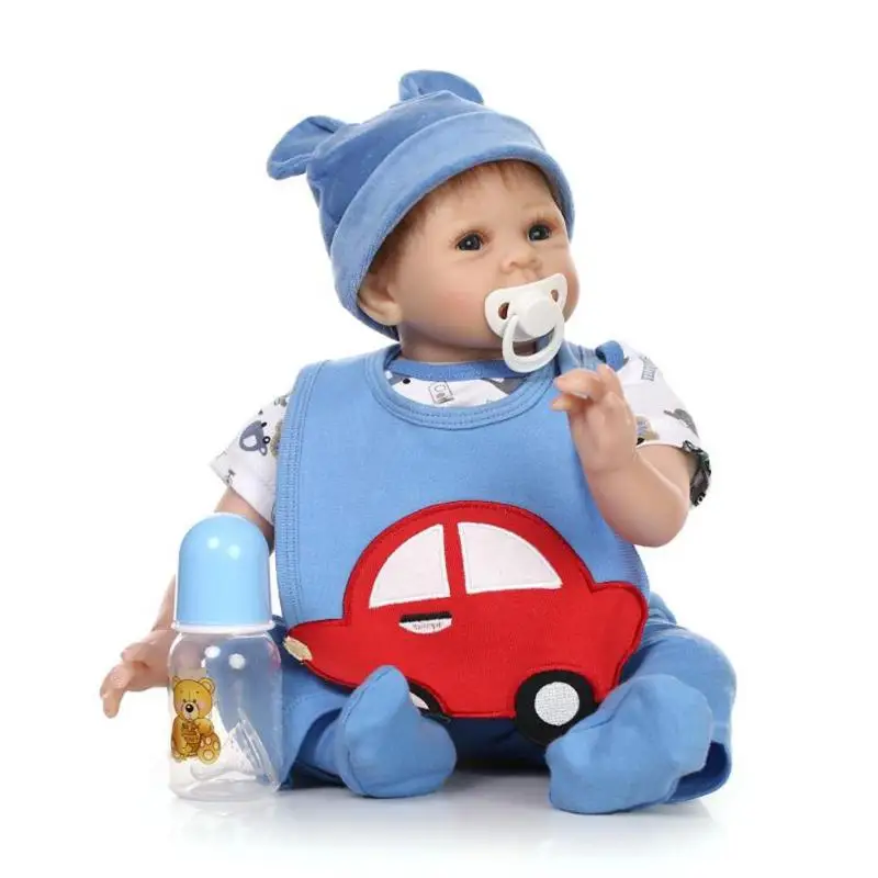 

NPK 55cm Reborn Cute Boy Baby Doll DIY Toys Realistic Silicone Babies Children Sleeping Playmate Soft Cartoon Dolls Toys Gift