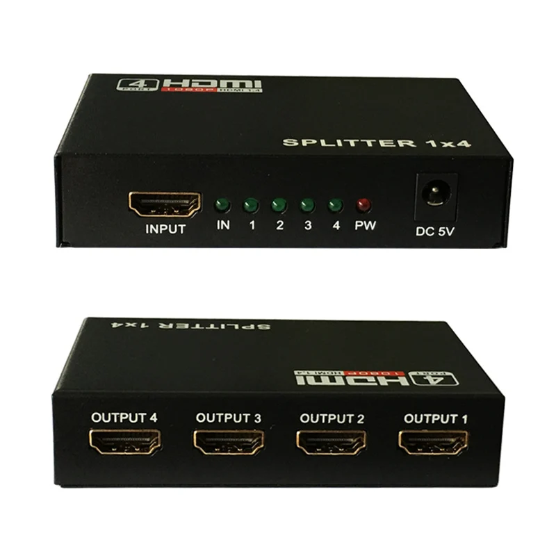 Trumsoon 1 In 4 Out HDMI Splitter 4 Ports 1080P 3D 1X4 HDMI Adapter Switch for PC HDTV Laptop Monitor Trumsoon 1 In 4 Out HDMI Splitter 4 Ports 1080P 3D 1X4 HDMI Adapter Switch for PC HDTV Laptop Monitor