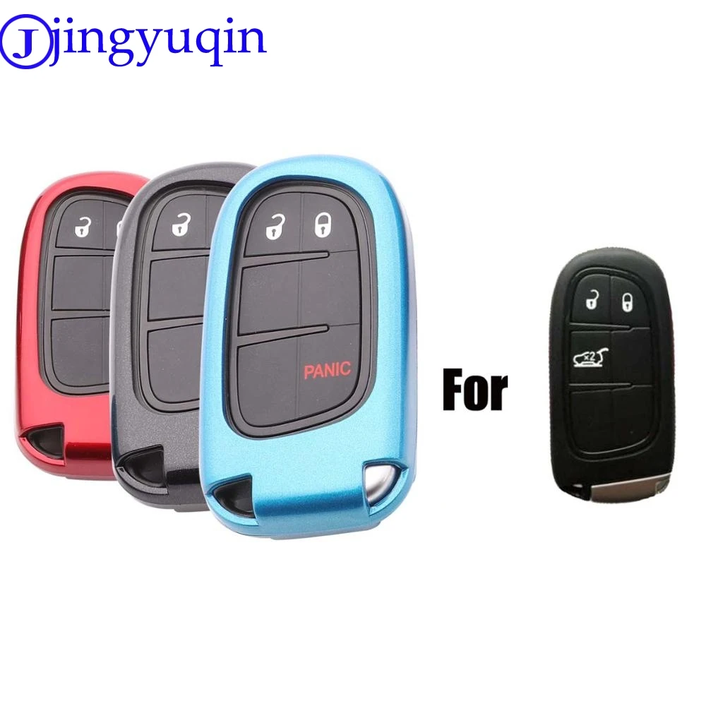 

jingyuqin Paint Abs Car Key Cover Case For Dodge Journey Charger for Jeep Renegade Grand Cherokee for Chrysler 200 300 Styling