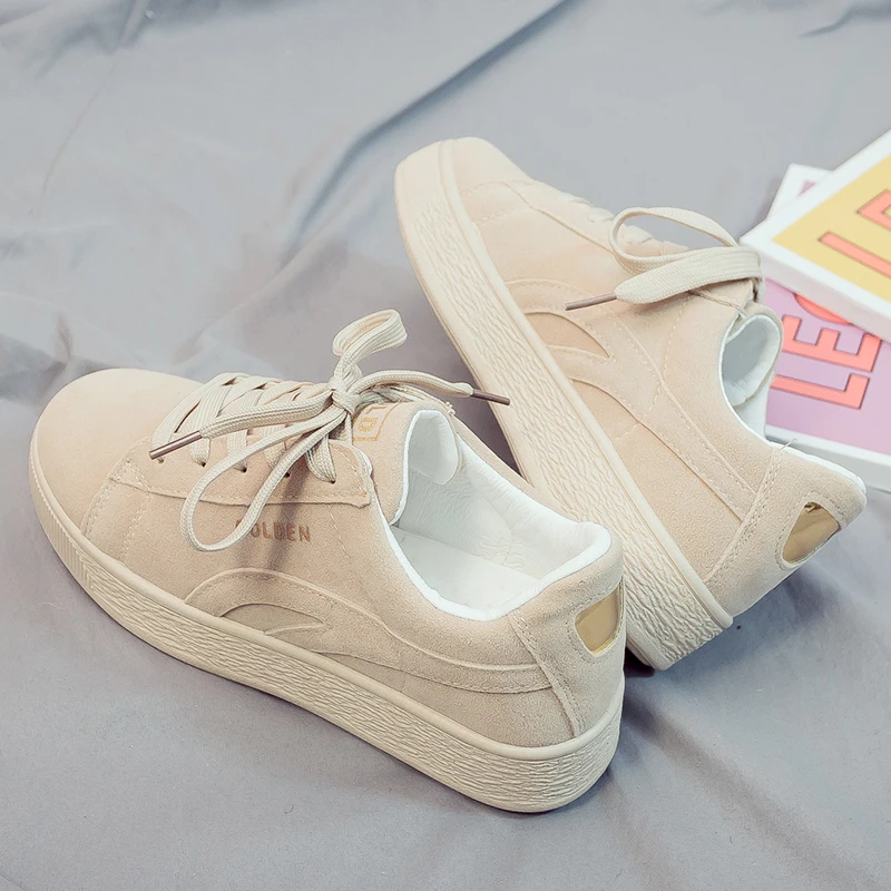 

2019 Women Skateboarding Shoes Suede Leather Leisure Flat Walking Shoes Female Outdoor Harajuku Platform Vulcanize Sneakers