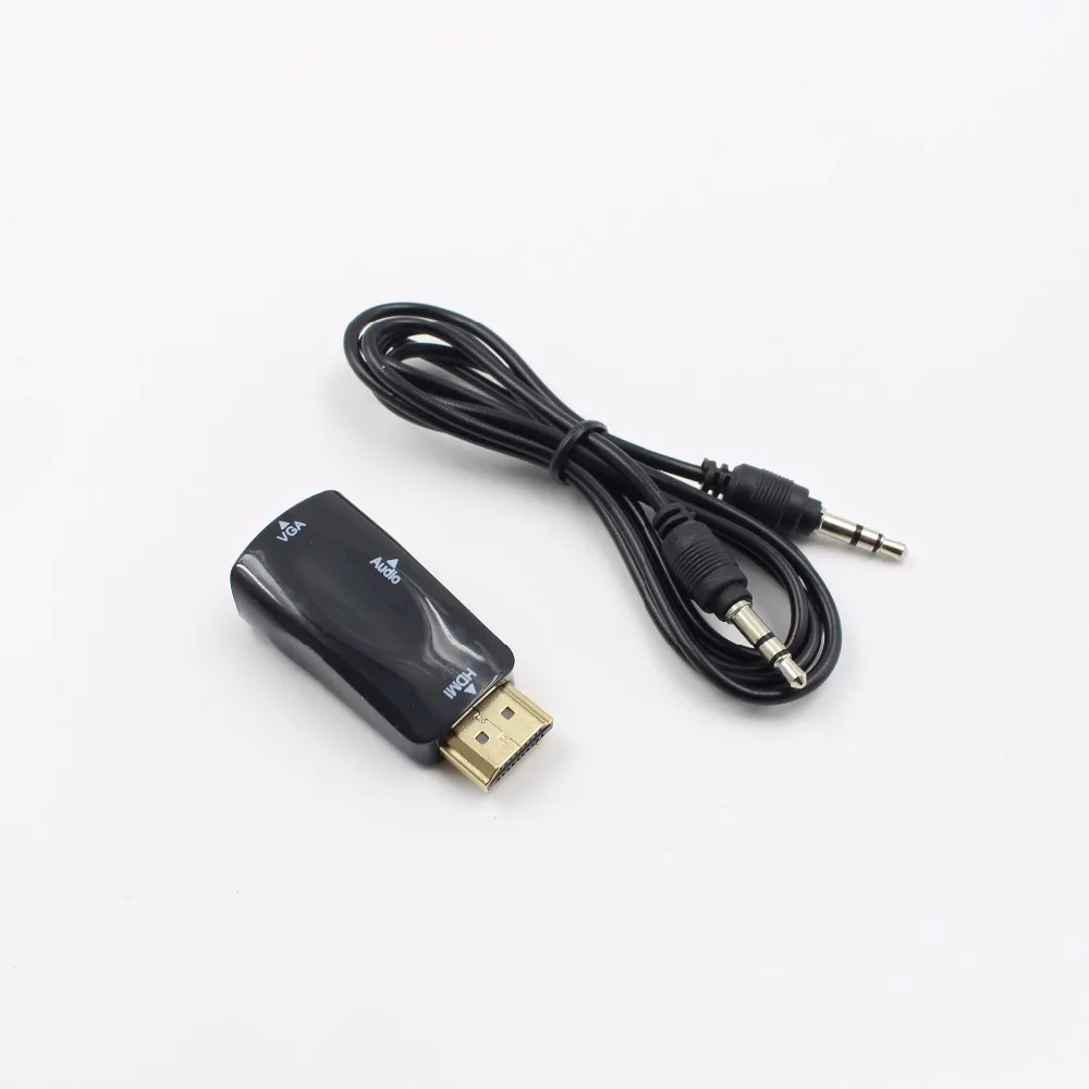 Адаптер HDMI в VGA конвертер с аудиокабелем поддержка HD 1080P для ПК ноутбука розничная