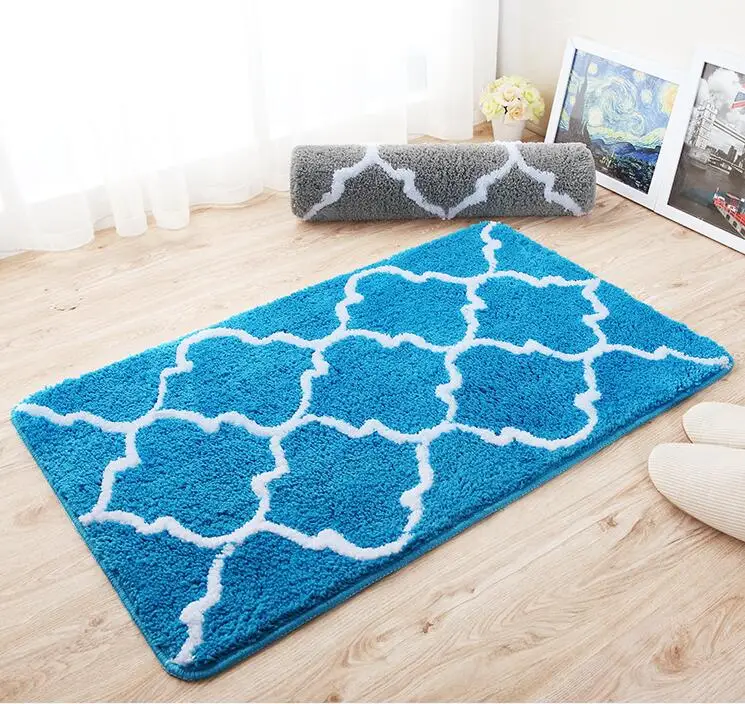50x80CM Geometric Flower Non Slip Shaggy Area Rug Carpet Floor Mat For