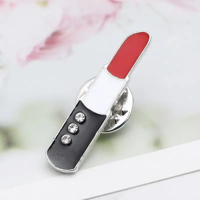

New Fashion Charm Lipstick Enamel Brooch Jackets Accessories Badge Girl Jewelry Brooches For Women Gift W2952001