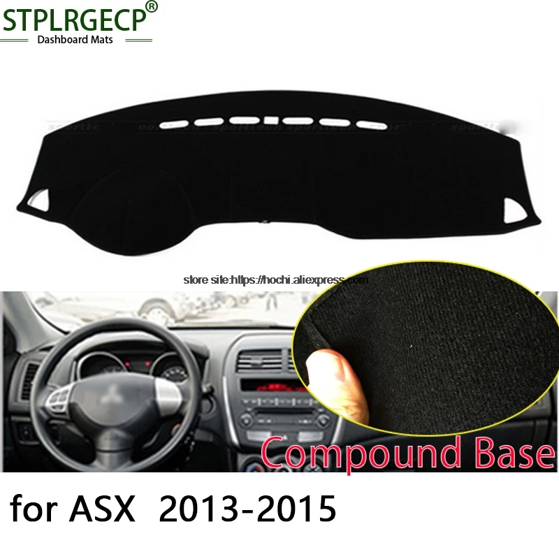 STPLRGECP double layer Black Dash Mat For Mitsubishi ASX 2013 2015 Dashmat Black Carpet Car