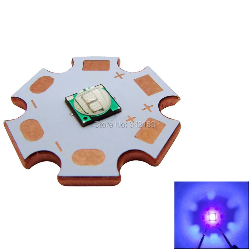

Epileds 5050 UV Purple 395NM - 400NM Led Emitter Lamp Light 3.8-4.2V 350-1200mA On 20MM Copper PCB Board