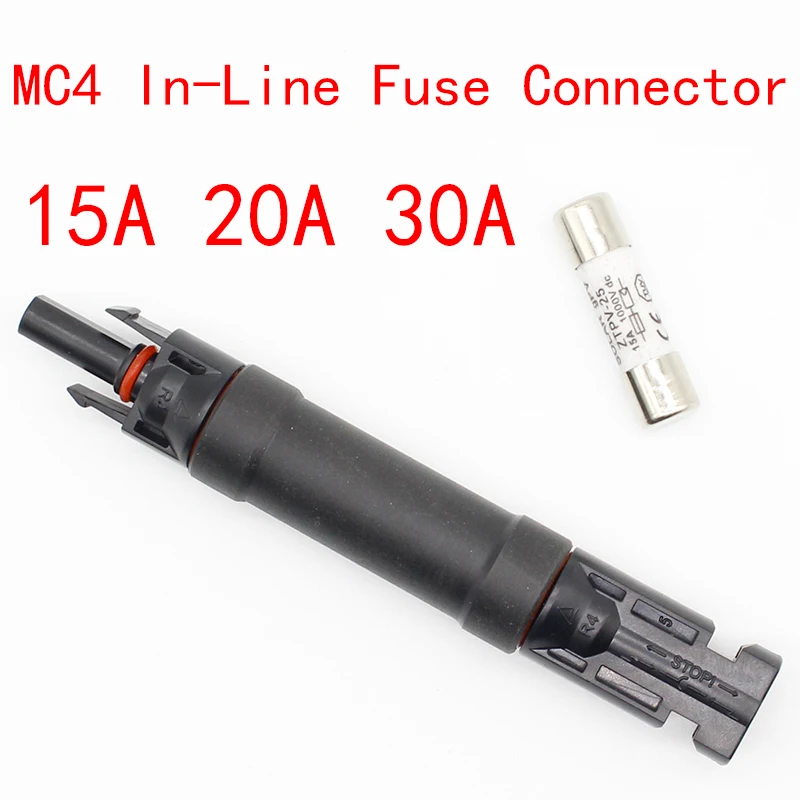 

1pcsFuse Holder Protective Connector Fuse protection 1000 VDC Male to Fem PV Photovoltaic Solar Diode Waterproof 15A/20A/30A