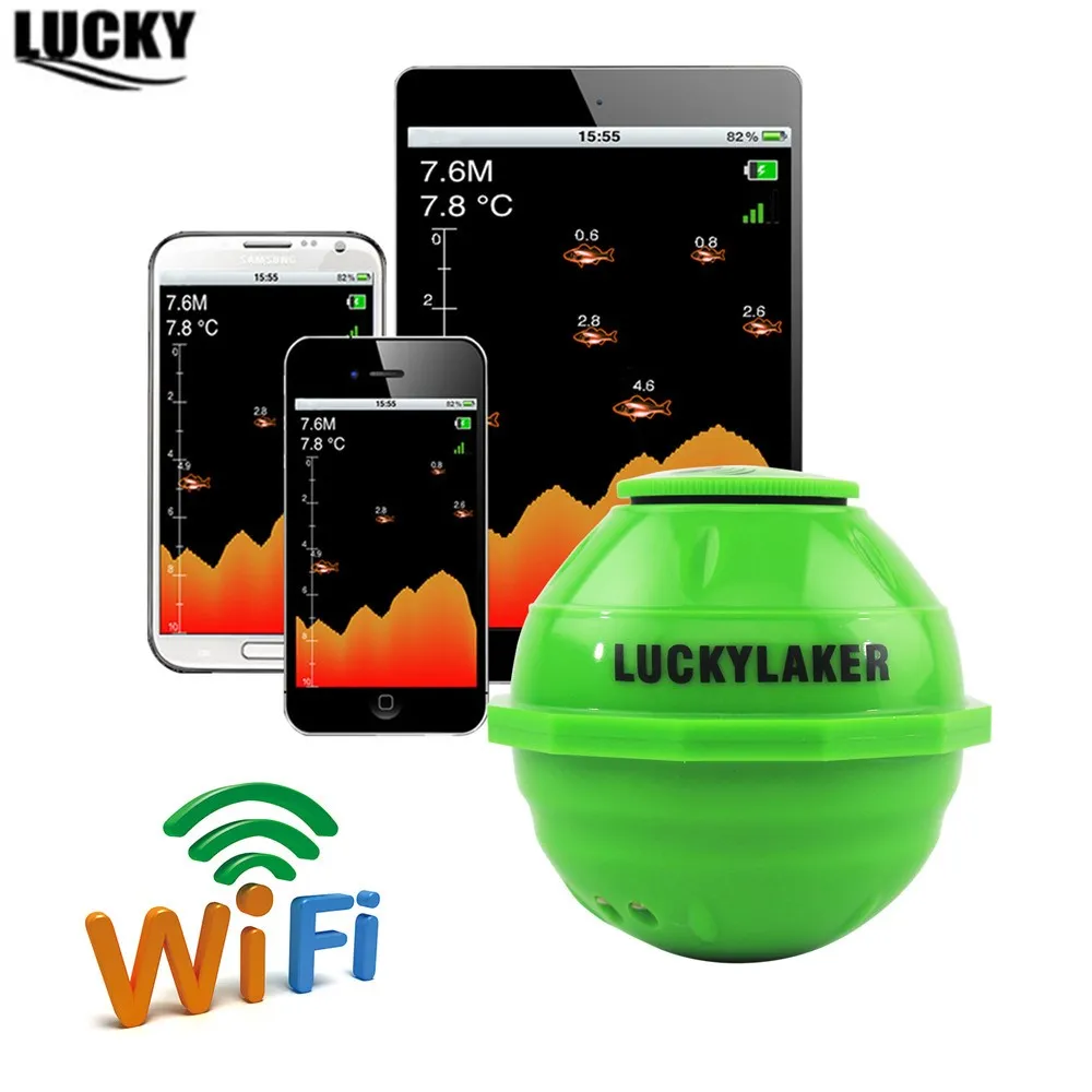 US $78.29 WiFi Wireless Finder For Underwater Fish Hunting Deeper Sonar Fishfinder With APP Echo Sounder Fishing Alarm for Fish Sensor