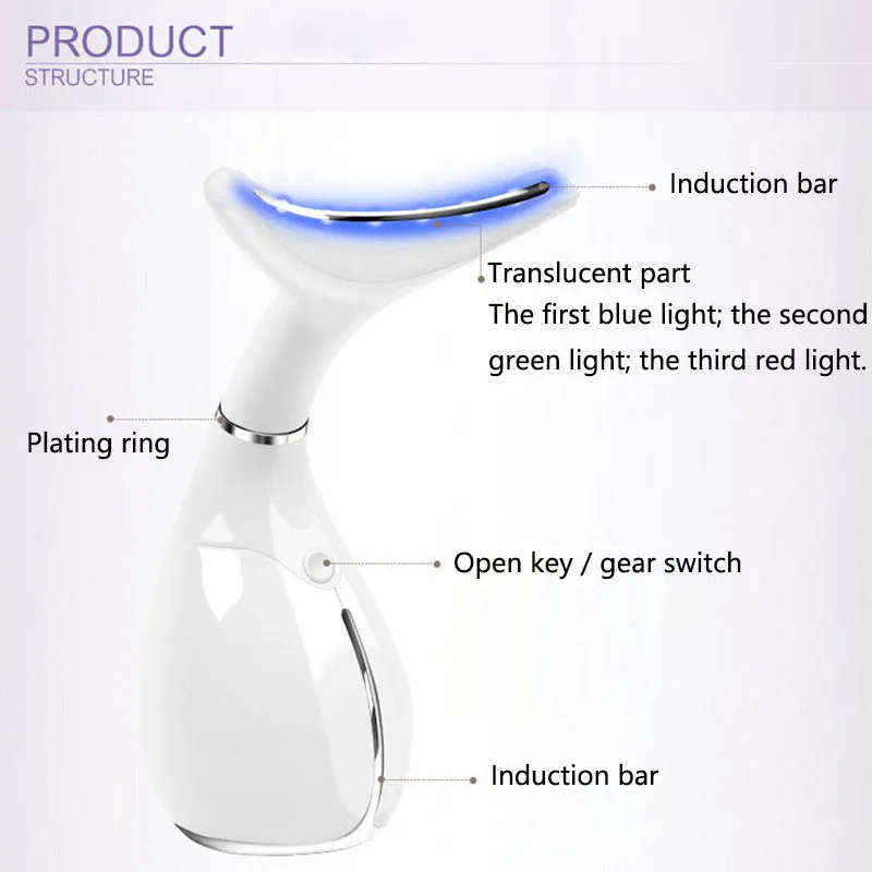  LED Photon Neck Lifting Anti Wrinkle Beauty Device Neck Skin Vibration Massager Wrinkle Removal Pho